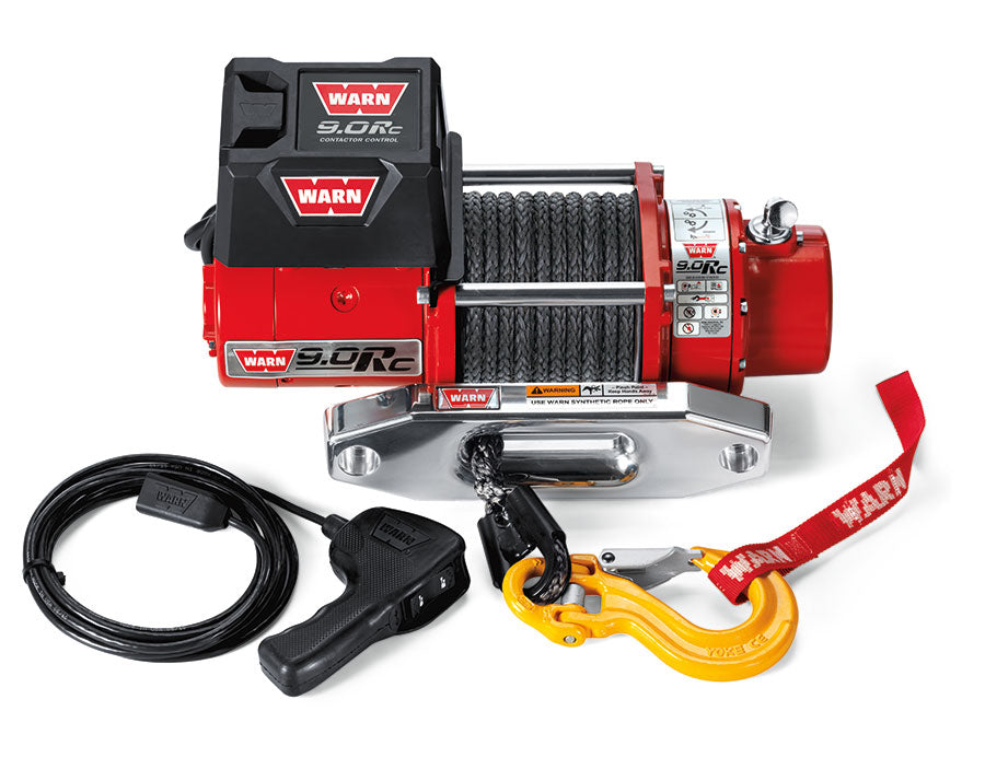 Seilwinde WARN 9.0Rc 12V 4.080 kg Zugkraft mit Kunststoffseil und Zubehör