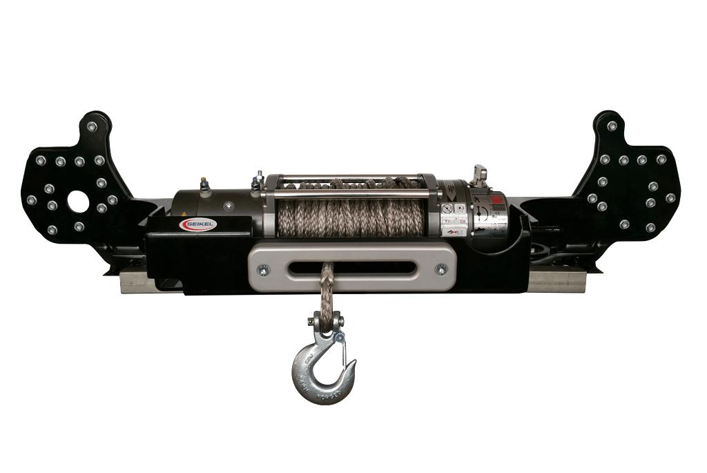 Seilwindenanbausatz VW T5 ab '10 & T6, inkl. WARN M8000, Kunststoffseil & Seilfenster