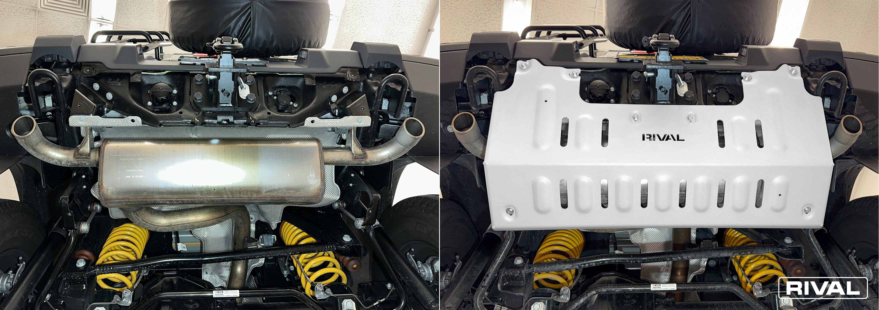 Unterfahrschutz Auspuff 6 mm Alu Ineos Grenadier 2023-; 3 l. / Benzin; 3 l. / Dieselkraftstoff