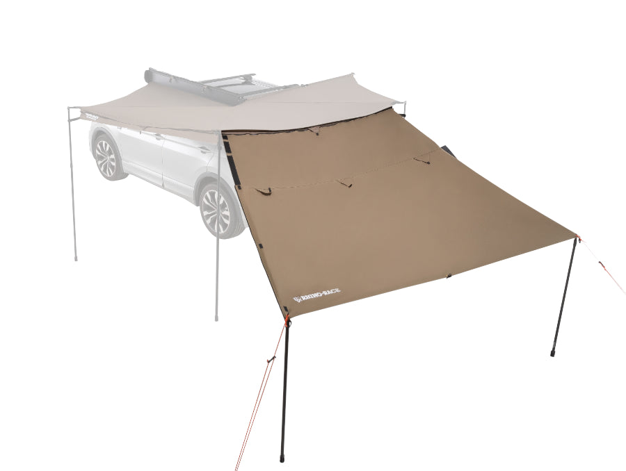 Rhino Rack Seitenteil für Batwing Compact Markise, geschlossen und mit Öffnung