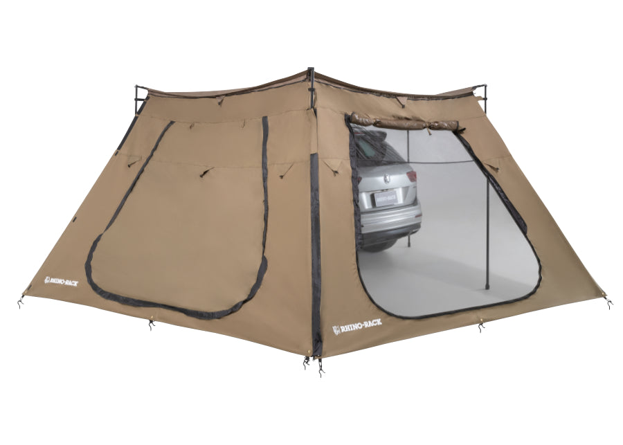 Rhino Rack Seitenteil für Batwing Compact Markise, geschlossen und mit Öffnung