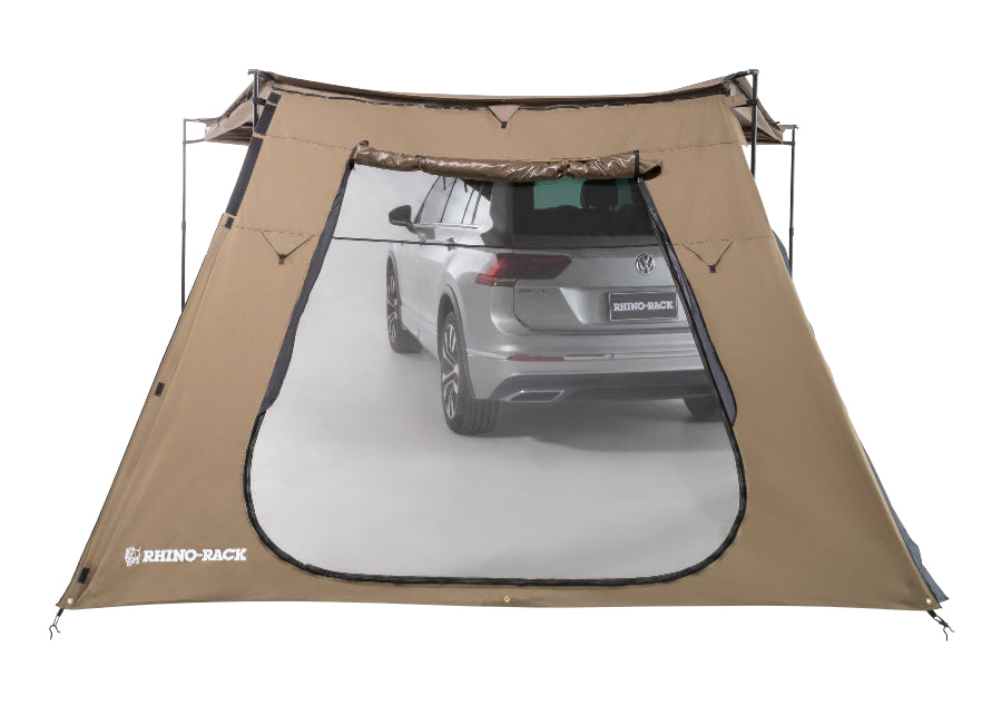 Rhino Rack Seitenteil für Batwing Compact Markise, geschlossen und mit Öffnung