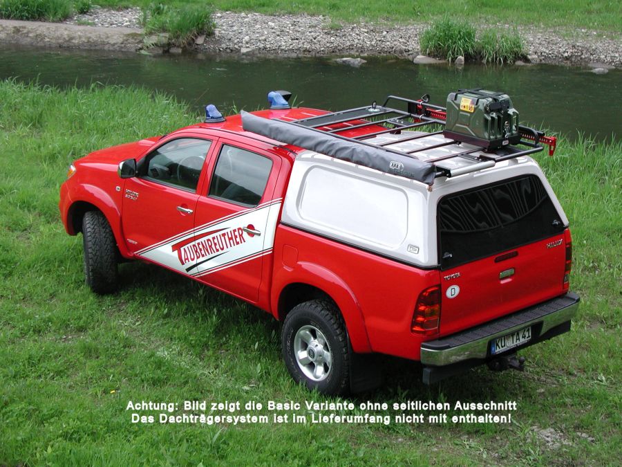 Standard Hardtop für Toyota Hilux 05-16 Doka flach mit Schiebefenster