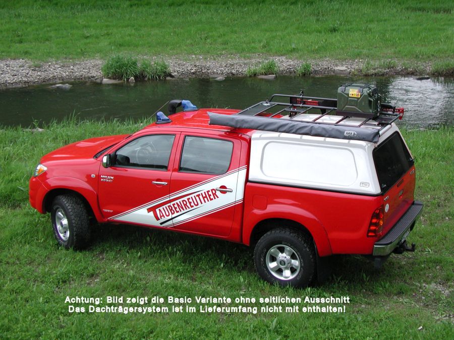 Standard Hardtop für Toyota Hilux 05-16 Doka flach mit Schiebefenster