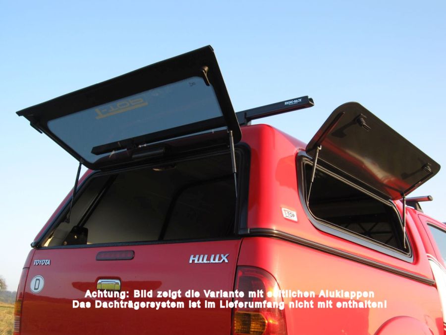 Touring Hardtop für Toyota Hilux 05-16 Doka flach seitl. Klappfenster