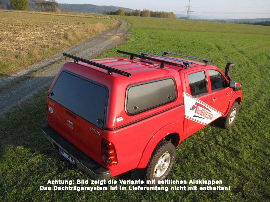 Touring Hardtop für Toyota Hilux 05-16 Doka flach seitl. Klappfenster