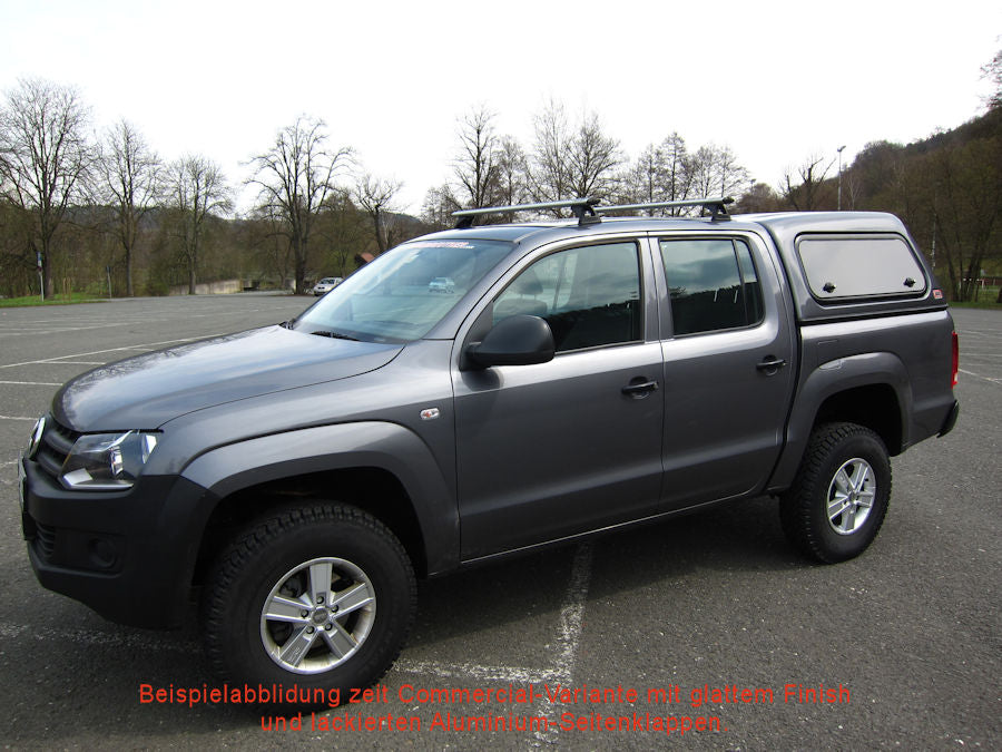 Commercial Hardtop für VW Amarok Doka bis 16, flach seitl. Aluklappen