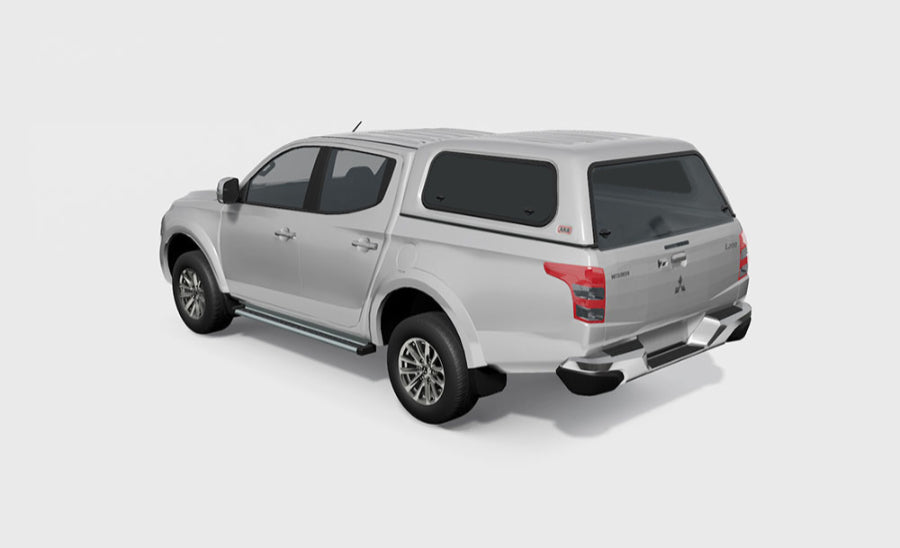 Commercial Hardtop für Mitsubishi L200 ab 15, Doka, flach, seitl. Aluklappen