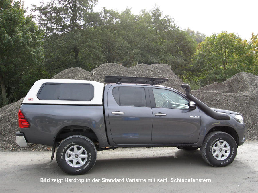 Commercial Hardtop für Toyota Hilux ab 15 Doka flach seitl. Aluklappen