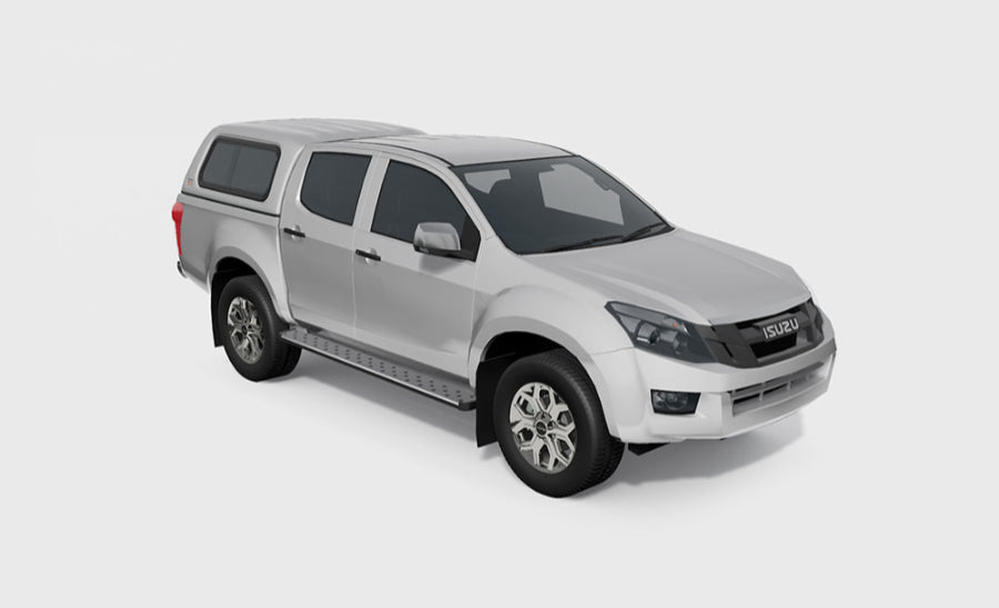 Standard Hardtop für Isuzu D-Max DC 12-17 flach, glatt, seitl. Schiebef.