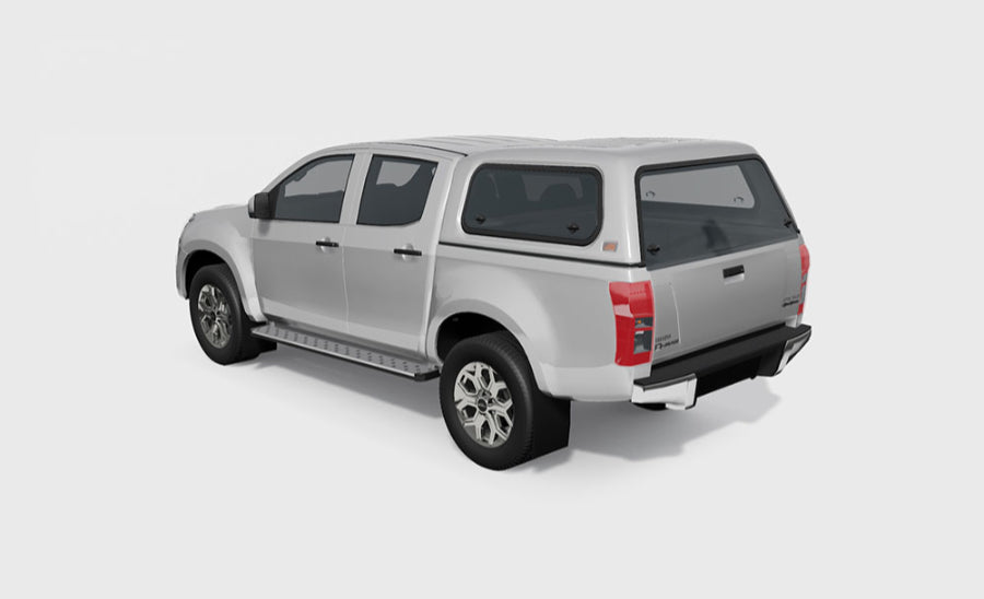 Touring Hardtop f. Isuzu D-Max DC 12-17 flach, glatt, seitl. Klappfenster