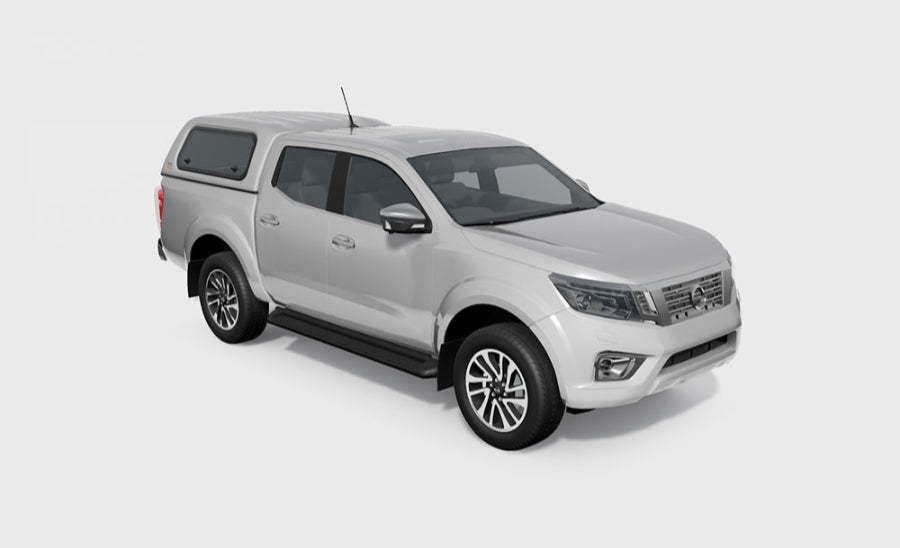 Touring Hardtop für Nissan Navara D23 Doka flach seitliche Klappfenster