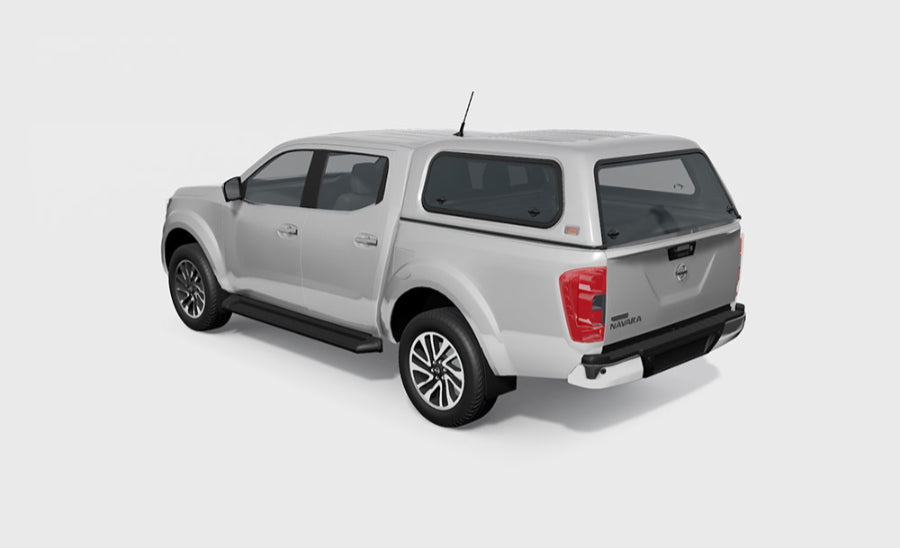 Touring Hardtop für Nissan Navara D23 Doka flach seitliche Klappfenster